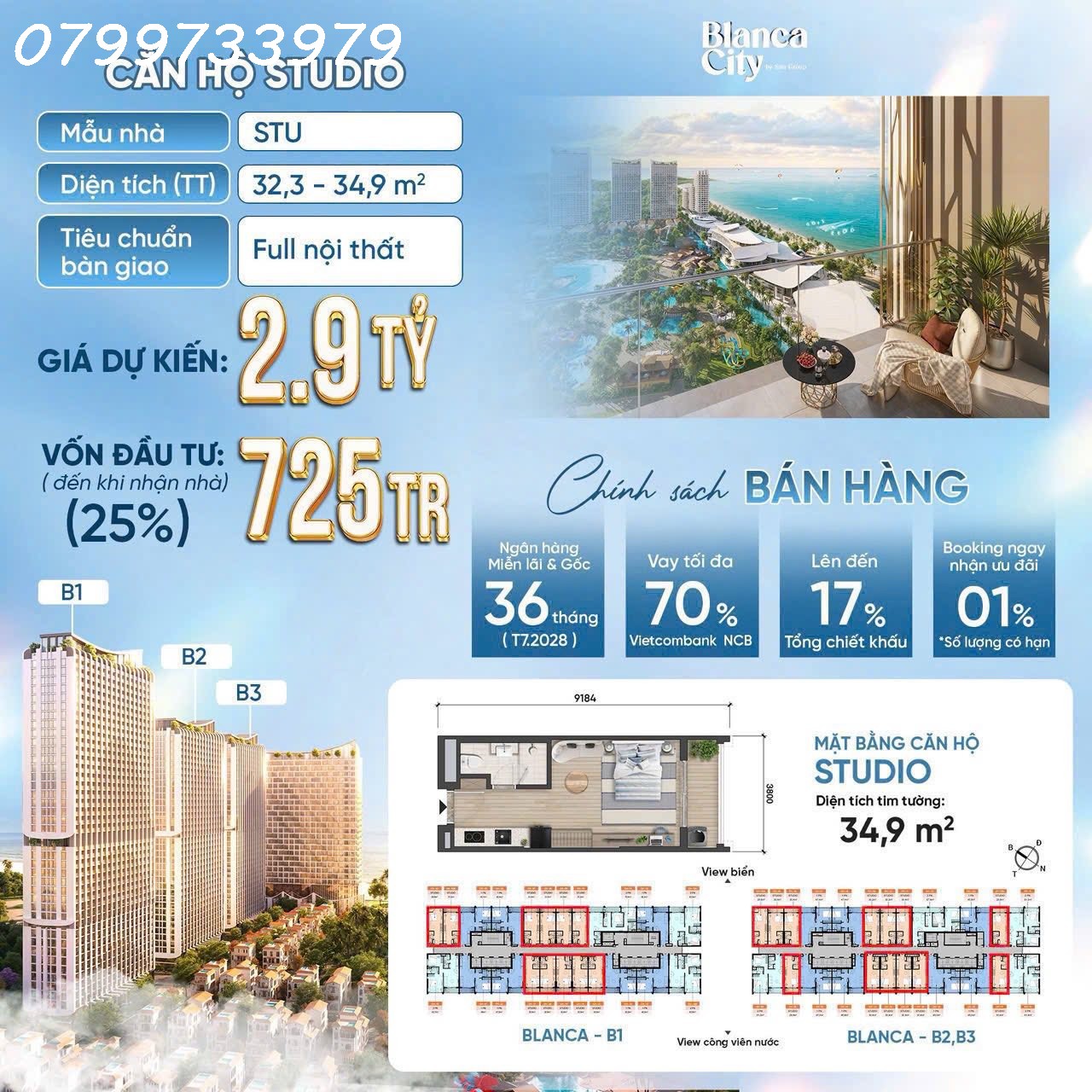 Căn hộ 5 sao biển Vũng Tàu, chỉ 700 triệu nhận nhà full nội thất 0799733979 - Ảnh chính